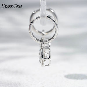 Créoles StarsGem en or massif 18 carats avec diamants de laboratoire 2,19 ct DEF VS taille brillant rond sertis clos, plaqué rhodium, luxe, en stock - Product Image 4