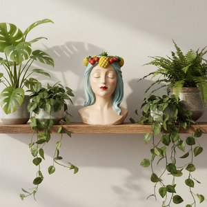 <span class=keywords><strong>Vaso</strong></span> per Fiori a Forma di <span class=keywords><strong>Testa</strong></span> Femminile dal Design Moderno, Decorazione da Parete Verticale <span class=keywords><strong>in</strong></span> Resina Bianca per Casa - Product Image 3