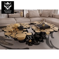 Table centrale en acier inoxydable de luxe personnalisée bulle unique pour salon moderne café unique personnalisé meubles de maison