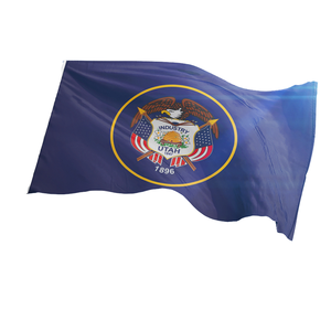 Рекламный продукт 48 часов Быстрая доставка 3x5 футов 100% полиэстер Любой логотип трафаретная печать используется в школе ГОСУДАРСТВЕННЫЙ ФЛАГ ЮТА - Product Image 1