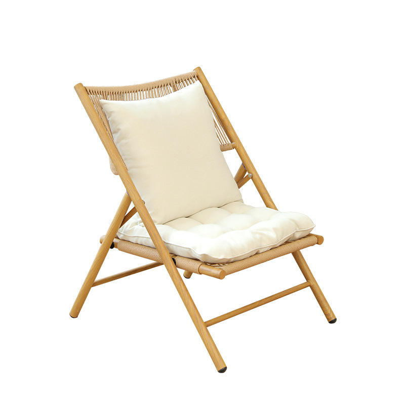 New Chinese Style Balcony Table Chair Waterproof Sunscreen Rattan Recliner Home Leisure Nap Rocking Chaise Lounge Outdoor