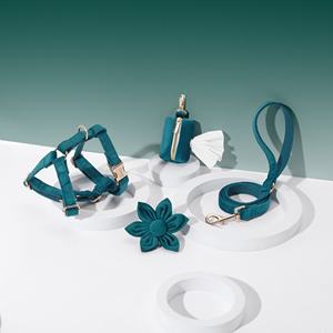 Teal Personalized <b>Harness</b> And <b>Leash</b> Set No Pull <b>Harness</b> Poop Bag Holder Dog Gifts - Product Image 2