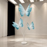 Grande décoration florale 3D en papier fait main en forme de papillon pour mariage, vitrine de centre commercial, accessoires photo