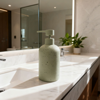 Distributeur de savon liquide en résine en gros, design moderne, écologique, durable, texture pierre, pour comptoir (lotion/shampoing/savon pour les mains)