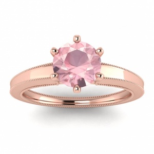 Anneaux en quartz rose d'Australie, porte-clés en quartz rose, anneaux en argent sterling 925 en quartz rose pour femmes - Product Image 2