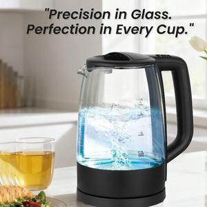 Bouilloire électrique en verre à haute efficacité avec <span class=keywords><strong>chauffe</strong></span>-<span class=keywords><strong>eau</strong></span> moderne à technologie <span class=keywords><strong>d</strong></span>'ébullition rapide pour les matins occupés - Product Image 4