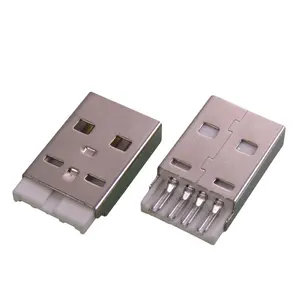 Transmisi Data Pengisian USB 2.0 4Pin Tipe Pria Plug SMT Pria Konektor USB untuk Kabel USB