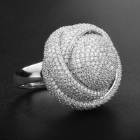 925 bagues en argent Sterling bijoux de luxe géométrie champignon fête appariement 18K plaque d'or Cz zircone bijoux grands anneaux pour les femmes