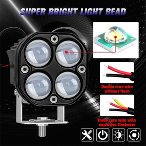 Faro Proyector de 3 Pulgadas con Lente, 12V, Barras de Luz LED Blancas y Amarillas, Luces Todoterreno 4x4 para Jeep Wrangler, Faro LED para Motocicleta - Product Image 5