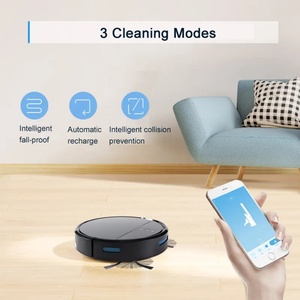 Robot aspirateur moderne Glomarket 3 en 1, nettoyage automatique, contrôle par application, batterie 5200 mAh, compatible avec Alexa et Google Assistant - Product Image 2