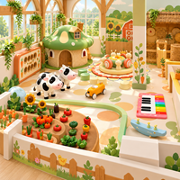 Nouvelles Jeuuses Conceptions Thème Ferme Jeux Interactifs Jouet Vache Aire de Jeu Enfants Aire de Jeu Intérieure Ferme Équipement de Jeu de Rôle