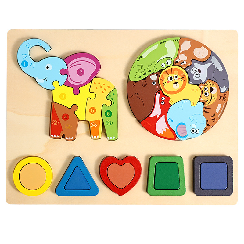 Three-in-one shape elephant puzzle