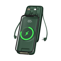 Batterie externe sans fil à charge rapide 22,5 W avec affichage numérique, 10000 mAh 20000 mAh, 4 câbles intégrés et support de fixation – Tendance