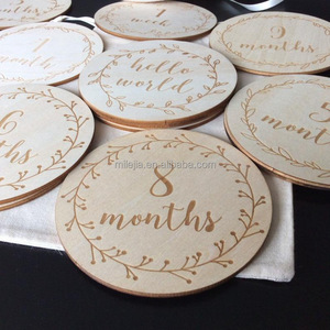 Disques en bois pour les étapes mensuelles de bébé, de 1 à 12 mois, pour l'<span class=keywords><strong>annonce</strong></span> de la naissance, cadeaux de <span class=keywords><strong>grossesse</strong></span> et de baby shower - Product Image 5