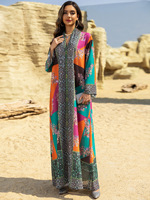 2025 Eid musulman nouvelle robe de mode imprimée pour les femmes Ramadan Abaya longue Robe maroc caftan dubaï Robe Jalabiya