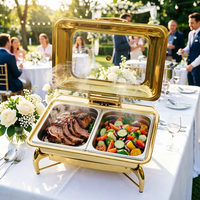 Réchauds de buffet professionnels en acier inoxydable 9L, chauffe-plats à gaz pour la restauration et la préparation des aliments
