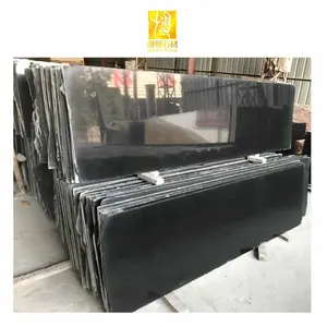 Đá Tự Nhiên Trung Quốc Nhà Máy Tùy Chỉnh Bếp Countertop Tầng Gạch Đánh Bóng Đá Đen Granite Slab