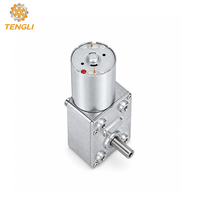 Moteur à engrenages à vis sans fin DC à double arbre à couple élevé Tengli GM4632-370 12V 24V avec boîte de vitesses réversible à 90 degrés pour actionneur électrique