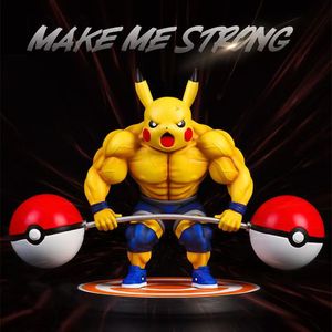 Pokemoned Anime Cartoon Fitness Beefcake <span class=keywords><strong>Pikachu</strong></span> bambola a doppia testa Pet raccogli Action Figure modello regalo giocattolo - Product Image 3
