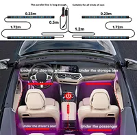 Lumière ambiante pour voiture à LED colorée, étanche, rechargeable, 8 couleurs, télécommande intelligente, réactive au son, bande de 48 LED