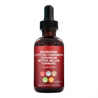 Gouttes liquides de berbérine tout-en-un en gros avec cannelle de Ceylan, chrome, melon amer et berbérine HCL pour un soutien général