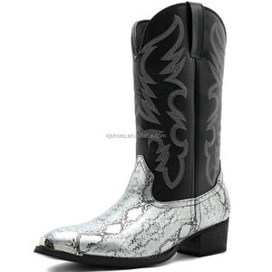 <span class=keywords><strong>Botas</strong></span> Vaqueras de Cuero Vacuno con Construcción Goodyear de Alta Calidad KJ 2026, <span class=keywords><strong>Botas</strong></span> Vaqueras de Gran Tamaño para Hombre, Duraderas, para Música Country - Product Image 1