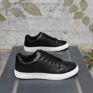 Chaussures de sport en cuir rétro décontractées pour hommes, blanches et noires, légères, tendance, en maille, pour la course et le skateboard, en PVC - Product Image 2