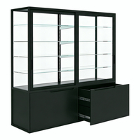Vitrine de présentation en verre APEX pour magasin de détail, présentoir de point de vente avec éclairage LED et étagères réglables