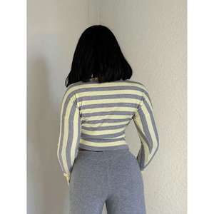 Pull rayé à manches longues multicolore taille S pour femme, coupe courte - Product Image 6
