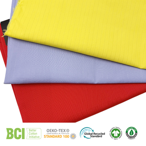 Tissu pour vêtements de travail GRS BCI <span class=keywords><strong>OCS</strong></span> 130x70 antistatique 65% polyester 35% coton sergé 155GSM avec finition anti-salissure - Product Image 2