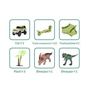 <span class=keywords><strong>QS</strong></span> Tùy Chỉnh Giáo Dục Trẻ Em Đồ Chơi 120Pcs Tự Làm Lắp Ráp Nhựa Linh Hoạt Khủng Long Mô Hình Khe Cắm Racing Đường Sắt Xe Ô Tô Theo Dõi Đồ Chơi - Product Image 4