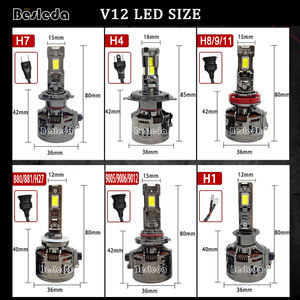 หลอดไฟหน้ารถ <span class=keywords><strong>V12</strong></span> LED 12V หลอดไฟ LED รถยนต์ H1 H7 H11 9005 9006 9012 - Product Image 5