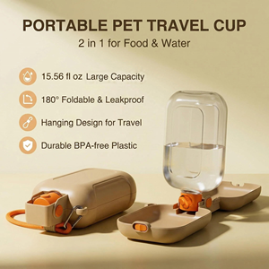 Botella de Agua y Comida Plegable de 180 Grados para Mascotas, a Prueba de Fugas, para Viajes, Senderismo, Tazón de Silicona Portátil, Dispensador de Bebidas, 460 ml - Product Image 2