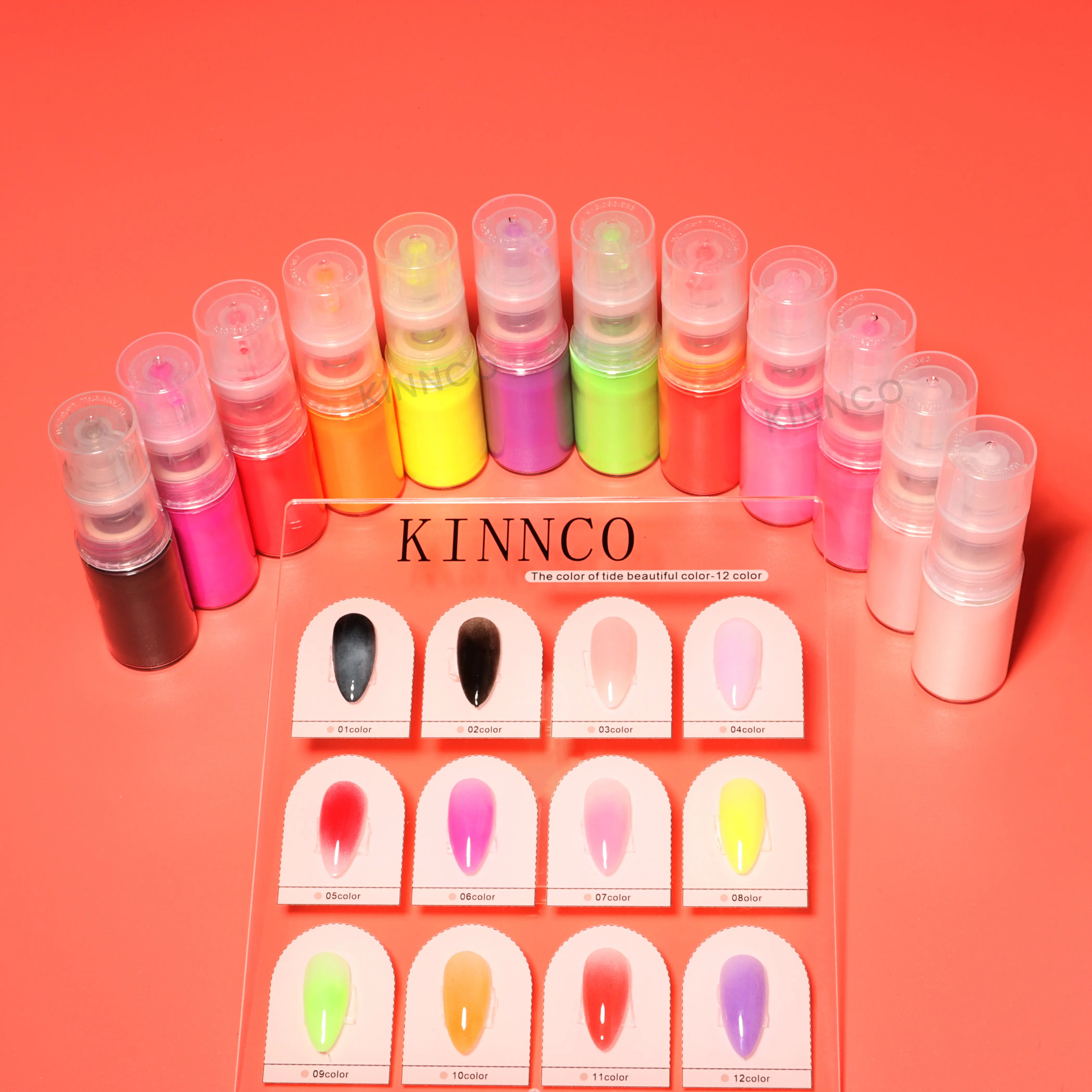 KINNCO Nouveaux produits populaires pour les ongles Spray ombré pour les ongles Facile à créer des dégradés parfaits Effet Couleurs Nail Art