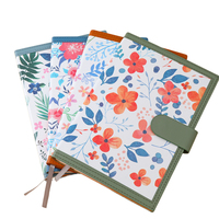 Carnet A5 en cuir PU à imprimé floral, boucle ovale, 100 g/m², 100 feuilles lignées, 5 designs, papeterie, vente en gros