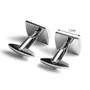 Mancuernillas Metálicas para Camisa de Traje, Diseño Simple, Alta Calidad, Color Negro y Plateado, Tamaño Pequeño - Product Image 3