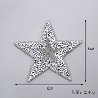 Patchs en strass thermocollants en cristal plastique en forme d'étoile de 5 cm personnalisés pour chaussettes et chapeaux, vente en gros