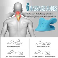 Appareil de traction cervicale et relaxant pour le cou et les épaules, oreiller thérapeutique élastique doux avec massage Shiatsu, pour le soulagement de la douleur