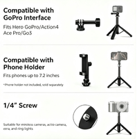 Mini trépied portable NEEWER TP46 pour vlog, perche à selfie pour DJI Action5 Pocket3, appareil photo hybride, smartphone, voyage, diffusion en direct
