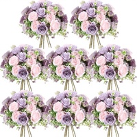 Nouveau style de bouquet de mariage miniature en soie artificielle, orné de pivoines persanes et de roses Fleur de Lys