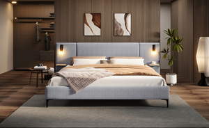 Cama King Size de Lujo con Estructura de Madera Tapizada, Diseño Moderno, Cama Doble, Muebles de Dormitorio para Sala de Estar - Product Image 4