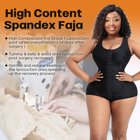 Faja colombienne post-opératoire respirante pour femme, gaine amincissante sculptante avec contrôle abdominal