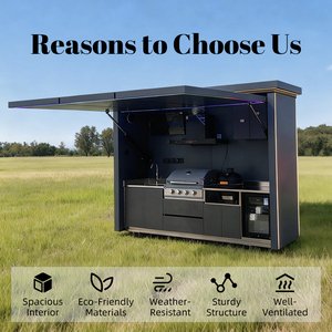 Modular Outdoor Kitchen Island <strong>Complete</strong> BBQ Setup Sink Fridge for RV Camping Picnic <strong>Barbecue</strong> - Product Image 5