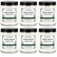 Bocaux à bougies en verre transparent avec couvercles noirs, étiquettes en forme de feuille verte pour la décoration de patio, les fêtes de jardin et les arrangements de table en extérieur