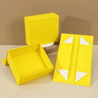 Boîte cadeau pliable de luxe avec logo, faible MOQ, avec couvercle à fermeture magnétique