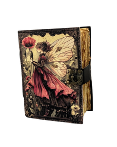 Printed Fairy Leather Journal Handmade Grimoire Book of Shadows <b>with</b> <b>Lock</b> Mystical Witchcraft hardcover Spell <b>Diary</b> - Product Image 1