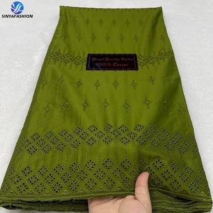 Sinya dernier africain polonais hommes dentelle tissu haute qualité broderie suisse Voile dentelle en suisse 100% coton pour robe de soirée - Product Image 5