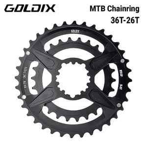 Plato de Cadena Doble GOLDIX para Bicicleta de Montaña, 36T-26T, Aleación de Aluminio para Cortar <span class=keywords><strong>Bielas</strong></span> de Bicicleta <span class=keywords><strong>Sram</strong></span> de 3 Tornillos - Product Image 1
