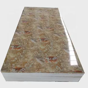 1220x2440 UV PVC大理石板材高光泽pvc板带三聚氰胺用于家具