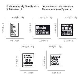 Black Series Enamel Brooch Love Family Money Emo Be Kind Music <strong>Bullets</strong> <strong>Magic</strong> Bad Girls Club Metal Badge Punk Lapel Pins Jewelry - Product Image 6